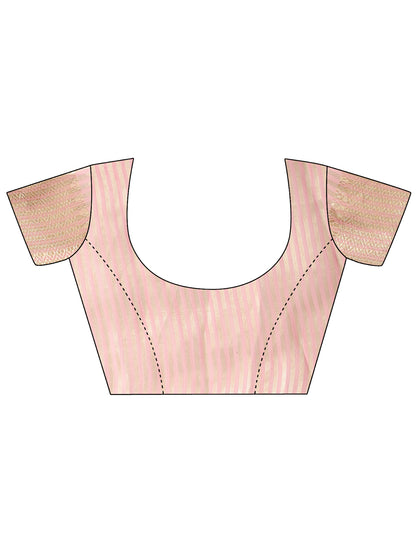 Astita Pink Gold Cotton Ready-to-Wear Saree – Simplicity Meets Effortless Grace