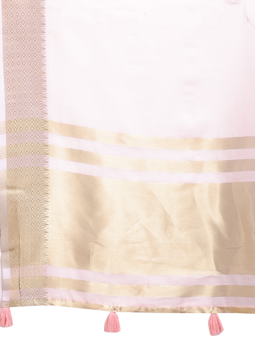 Astita Light Pink Gold Cotton Ready-to-Wear Saree – Simplicity Meets Effortless Grace
