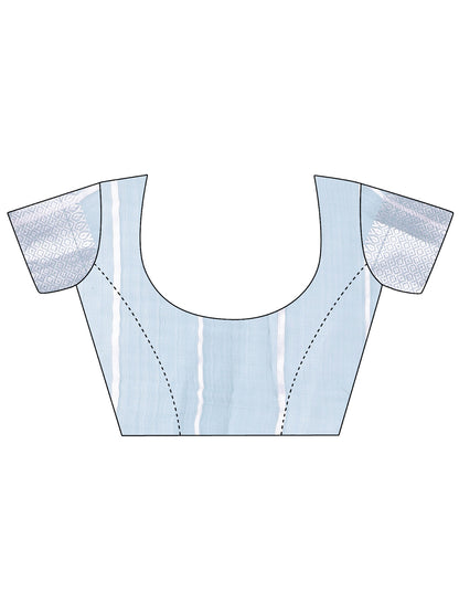 Astita Sea Green Organza Saree with Silver Zari Border & Pallu Tassels – Elegant Traditional Saree for Women